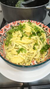Swahili style spaghetti- Spaghetti ya nazi