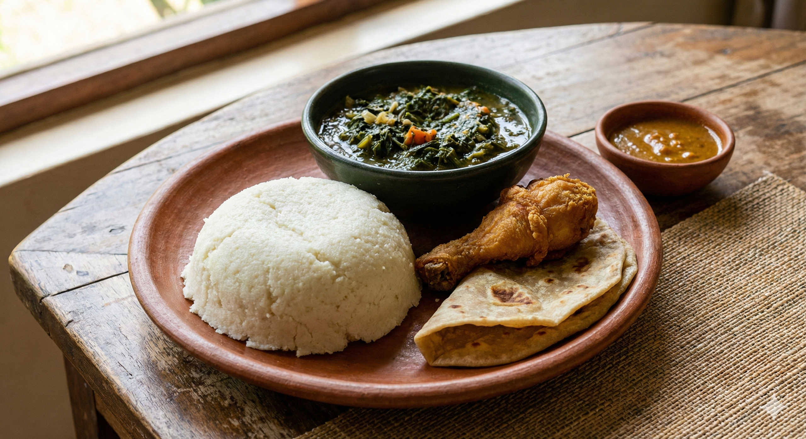 Top 5 Must Try East African Dishes (Kenya, Tanzania & Uganda) — With Spice Tips You’ll Actually Use 2 Ugali with Sukuma Wiki (+ curry, fried chicken:fish & chapati) — Kenya